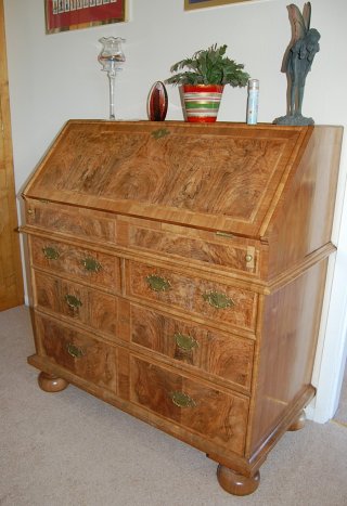 William and Mary walnut bureau