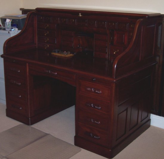 Repaired and restored roll-top desk
