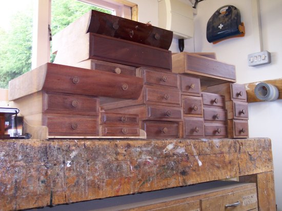 Some of the 30 interior drawers 