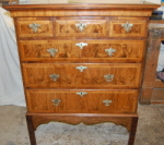 Repaired and restored walnut chest