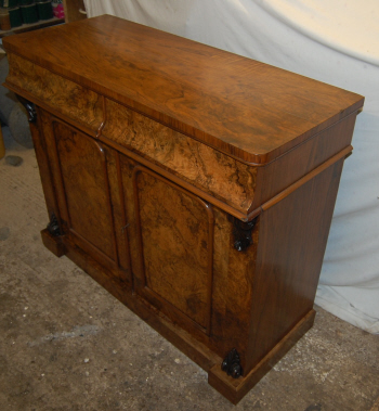 Walnut chiffonier - top and side